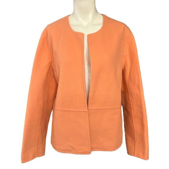 Eileen Fisher Blazer Jacket Medium Wool Cashmere Sherbert Orange Pockets M - Picture 1 of 6